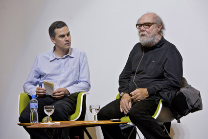 ABC Art Basel Conversation  Premiere  Artist Talk  Paul McCarthy  v.l.n.r. Massimiliano Gioni, Paul McCarthy